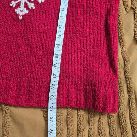 Ann Taylor Womens Vintage Christmas Embroidered Snowflake Turtleneck Sweater L - Picture 9 of 9